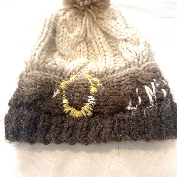 True Religion Brown Beige Ombré Wool Hat - Picture 2 of 6